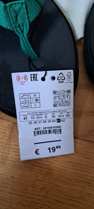 Chanclas Zara Dedo Negras y Verdes Talla 41