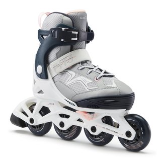 Patines Línea Niños Oxelo ajustable 4 tallas Fit 3 Gris