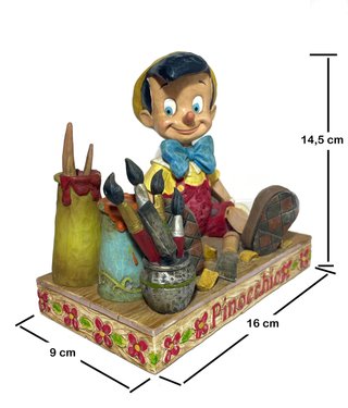 Statuina Pinocchio con pennelli e base