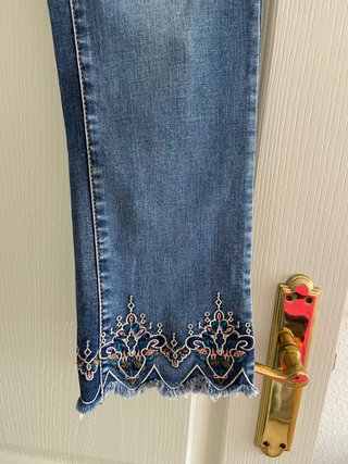Jeans da pesca ricamati Koröshi Taglia M