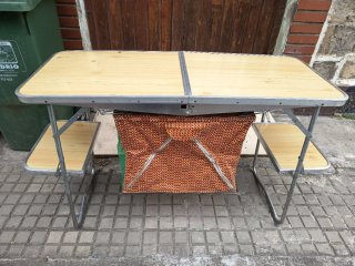 Mesa Camping Vintage Madera y Metal