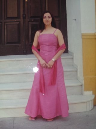 Vestido largo fiesta rosa talla S