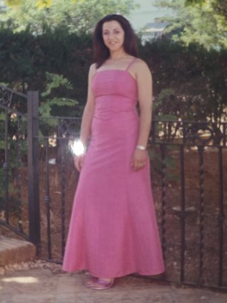 Vestido largo fiesta rosa talla S