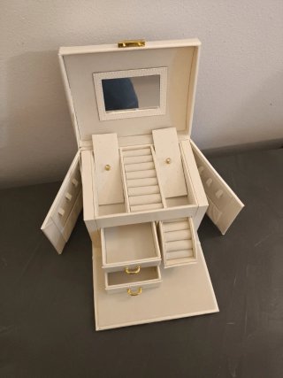 Portagioie di lusso beige e oro