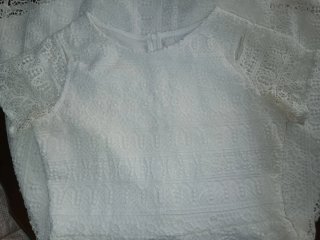 Vestido corto encaje calado blanco