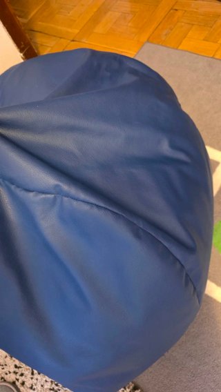 Puff infantil azul piel sintética