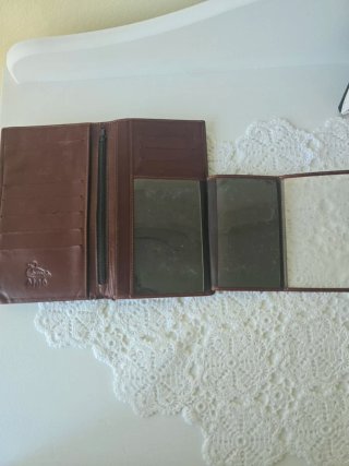 Billetera Vintage Piel Coco Marrón