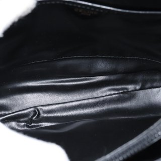 CELINE Macadam Canvas Shoulder Bag Black Gold