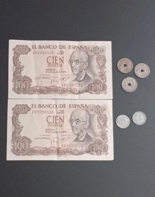 2 Billetes 100 Pesetas España 1970 Consecutivos