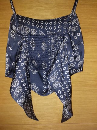 Top pañuelo bandana azul Stradivarius Talla S