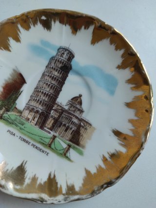 Platito Colgar Torre Pisa Antiguo