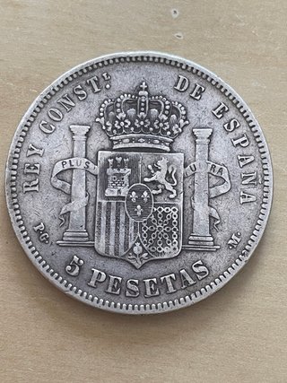 Moneda 5 Pesetas 1890 PGM Alfonso XIII