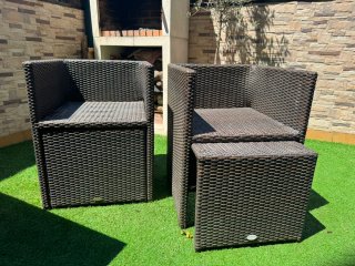 Tavolo da giardino in rattan per 8 persone