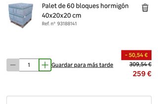 Palet de bloques de hormigón