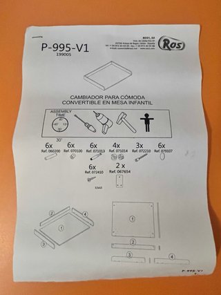 Cómoda cambiador amplia y evolutiva ROS