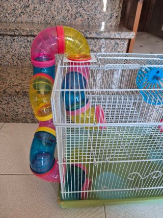 Jaula Hámster con Tubos y Rueda
