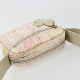 CHANEL Shoulder Bag Canvas Pink Beige Silver CC