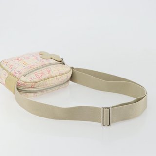 CHANEL Shoulder Bag Canvas Pink Beige Silver CC