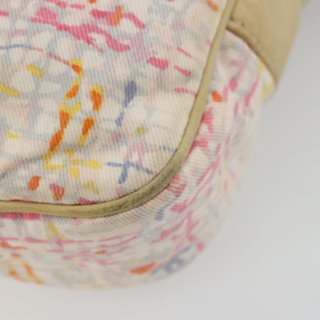 CHANEL Shoulder Bag Canvas Pink Beige Silver CC