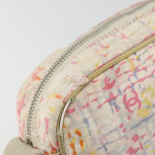 CHANEL Shoulder Bag Canvas Pink Beige Silver CC