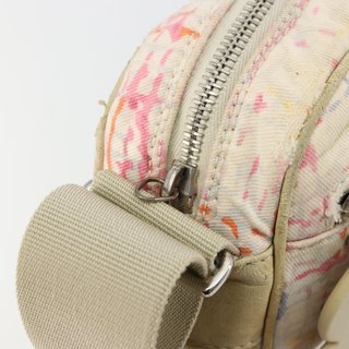CHANEL Shoulder Bag Canvas Pink Beige Silver CC