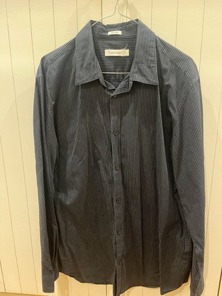 Camisa Calvin Klein Rayas Negra Talla L