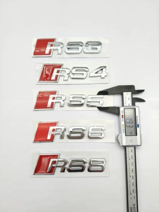 EMBLEMA LOGO TRASERO AUDI RS5 CROMADO