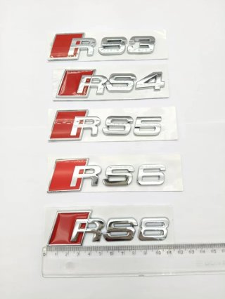 EMBLEMA LOGO TRASERO AUDI RS5 CROMADO