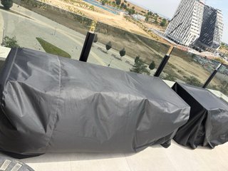 Conjunto sofá modular terraza mimbre