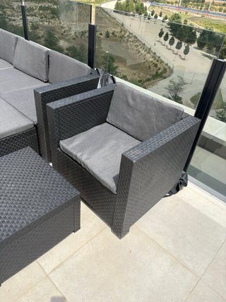 Conjunto sofá modular terraza mimbre