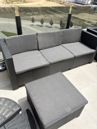 Conjunto sofá modular terraza mimbre