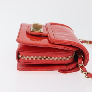 CHANEL Chain Shoulder Wallet Patent leather