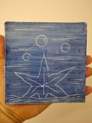 Azulejos esmaltados hechos a mano 13,5 X 13,5cm.