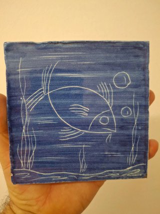 Azulejos esmaltados hechos a mano 13,5 X 13,5cm.