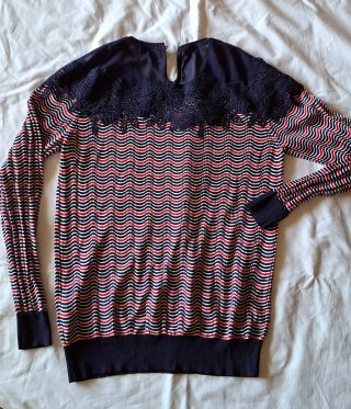 Jersey Desigual Ondas Azul y Rojo