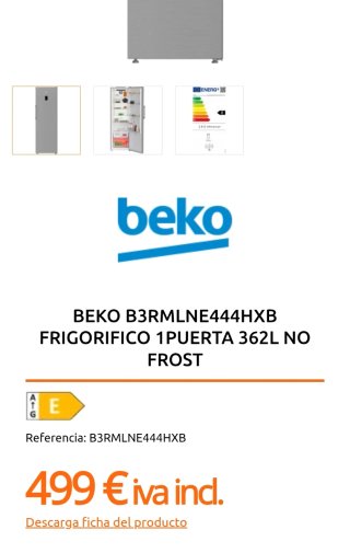 Frigorífico y congelador Beko grandes