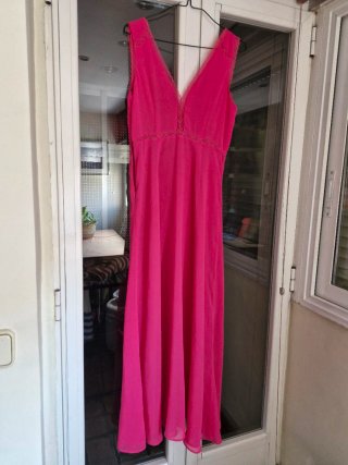 Vestido lencero rosa. Sin marca. Talla S grande
