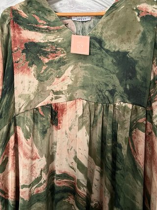 Vestido largo estampado manga larga