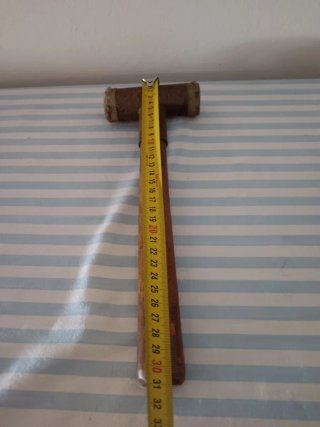 Martello Mazza Vintage Legno Gomma/Cuoio