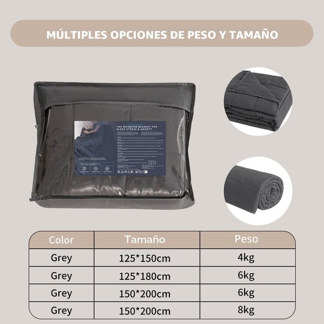 Manta con Peso Adulto Gris