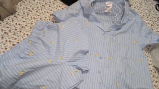 Pijama H&M Rayas Azules y Limones