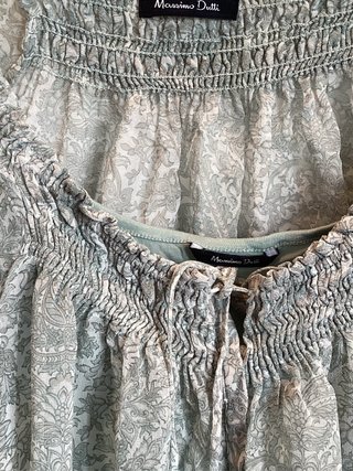Blusa Massimo Dutti Talla 44 Verde Estampada