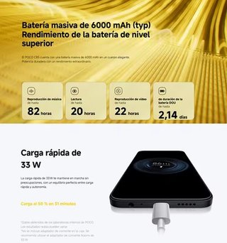Teléfono Móvil POCO C85 Negro Precintado