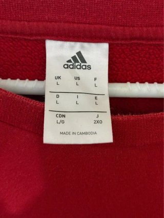 Sudadera Adidas Roja Talla L Fútbol