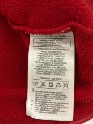 Sudadera Adidas Roja Talla L Fútbol
