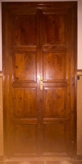 Puerta doble madera maciza antigua 280x132
