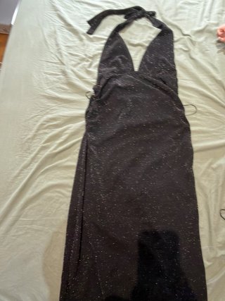 Vestido fiesta brillo negro talla L