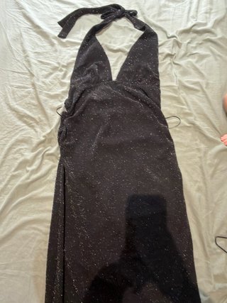 Vestido fiesta brillo negro talla L