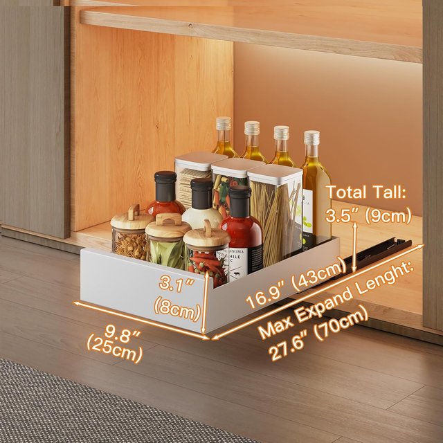 Cajón Telescópico Cocina Metal y Plástico