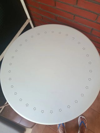 Tavolo da Balcone Metallico Bianco